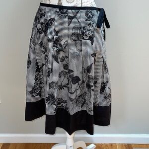 Talbots Petites Black White Plaid Skirt 4P